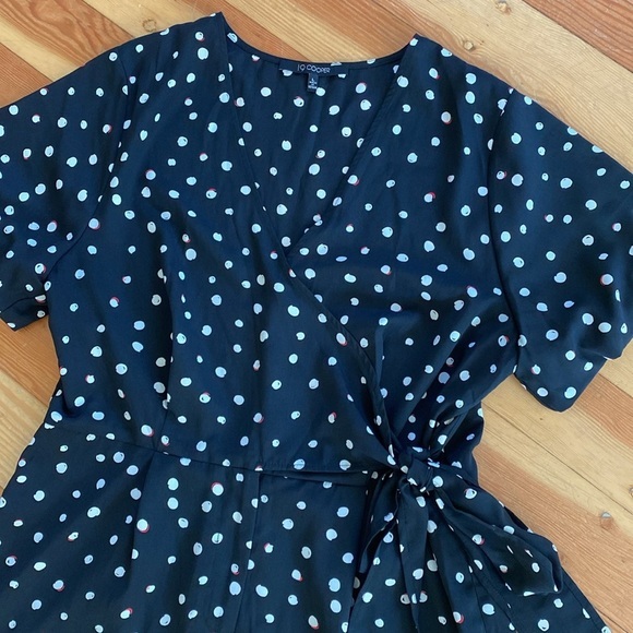19 Cooper Black Polka Dot Shorts Romper Large - Picture 2 of 5